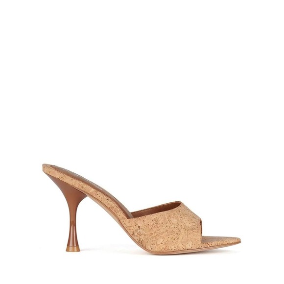 Jeffrey Campbell Agent Cork Mules Pointed Toe Flared Heel Sandals Size 6M New